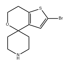 Spiro[piperidine-4,4'-[4H]thieno[3,2-c]pyran], 2'-bromo-6',7'-dihydro- 구조식 이미지