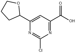 2-Chloro-6-(tetrahydro-2-furanyl)-4-pyrimidinecarboxylic acid 구조식 이미지