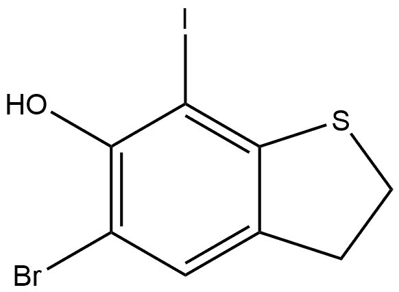 5-bromo-7-iodo-2,3-dihydrobenzothiophen-6-ol Structure