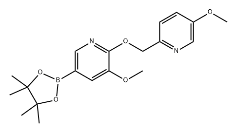 Pyridine, 3-methoxy-2-[(5-methoxy-2-pyridinyl)methoxy]-5-(4,4,5,5-tetramethyl-1,3,2-dioxaborolan-2-yl)- Structure