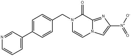 Imidazo[1,2-a]pyrazin-8(7H)-one, 2-nitro-7-[[4-(3-pyridinyl)phenyl]methyl]- Structure