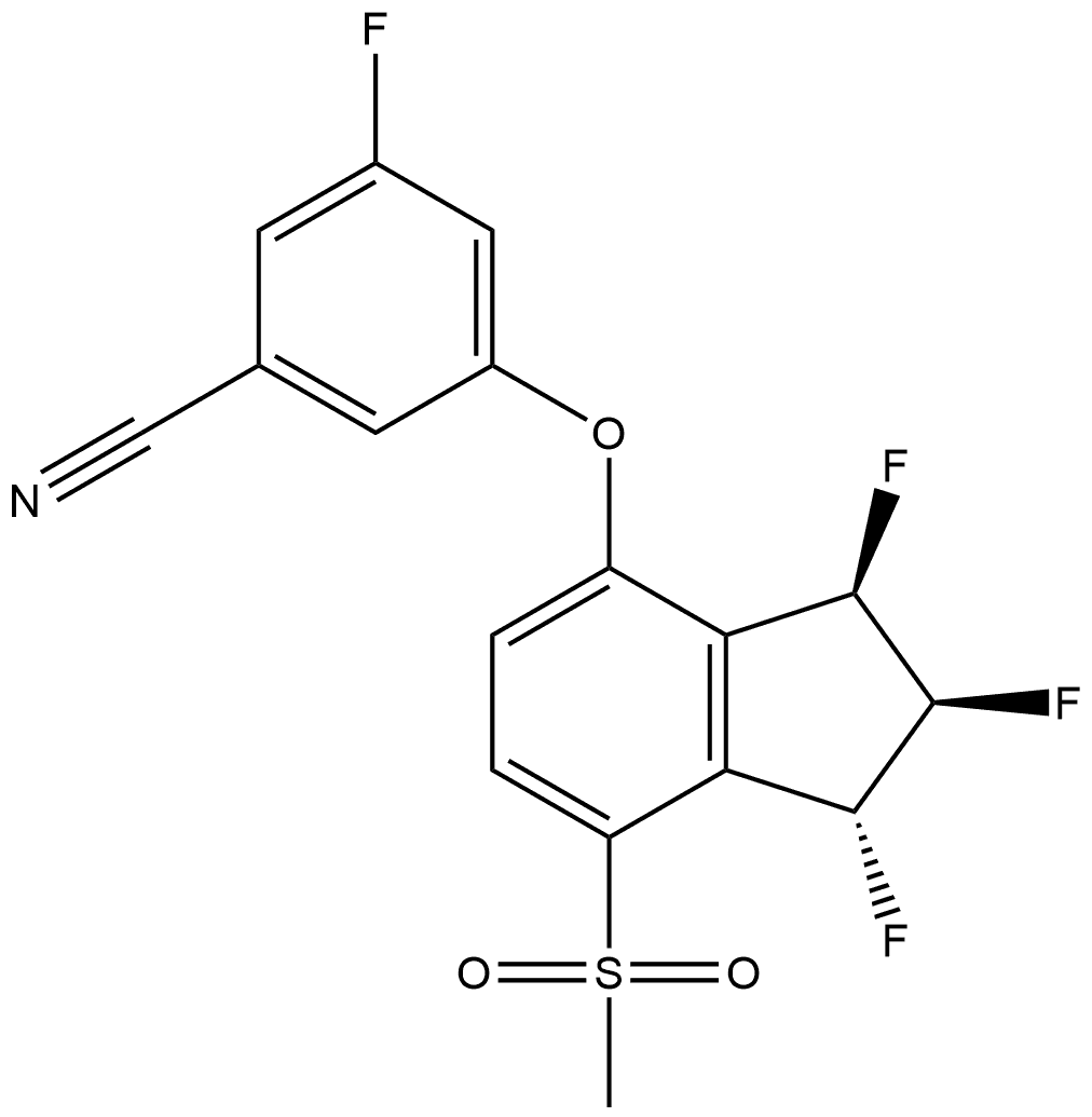 3-Fluoro-5-[[(1R,2R,3R)-1,2,3-trifluoro-2,3-dihydro-7-(methylsulfonyl)-1H-inden-4-yl]oxy]benzonitrile Structure