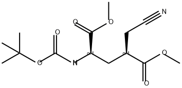 D-Glutamic acid, 4-(cyanomethyl)-N-[(1,1-dimethylethoxy)carbonyl]-, 1,5-dimethyl ester, (4S)-rel- Structure