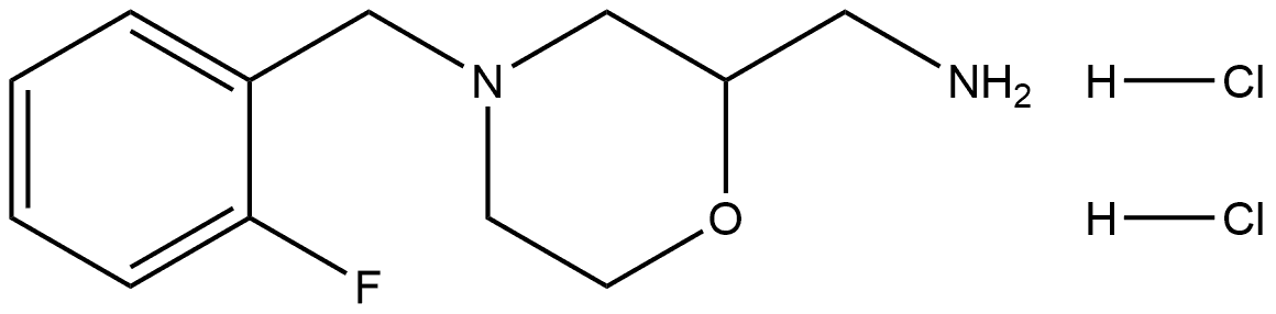 2-Morpholinemethanamine, 4-[(2-fluorophenyl)methyl]-, hydrochloride (1:2) Structure