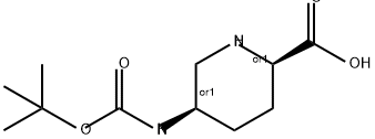 2-Piperidinecarboxylic acid, 5-[[(1,1-dimethylethoxy)carbonyl]amino]-, (2R,5R)-rel- Structure