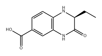 6-Quinoxalinecarboxylic acid, 2-ethyl-1,2,3,4-tetrahydro-3-oxo-, (2S)- 구조식 이미지