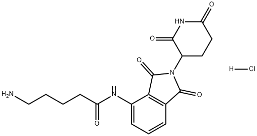 Pentanamide, 5-amino-N-[2-(2,6-dioxo-3-piperidinyl)-2,3-dihydro-1,3-dioxo-1H-isoindol-4-yl]-, hydrochloride (1:1) Structure