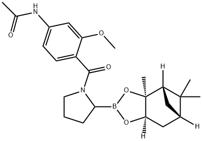 Acetamide, N-[4-[[2-[(3aS,4S,6S,7aR)-hexahydro-3a,5,5-trimethyl-4,6-methano-1,3,2-benzodioxaborol-2-yl]-1-pyrrolidinyl]carbonyl]-3-methoxyphenyl]- Structure