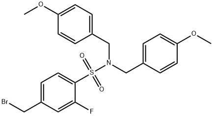 4-(Bromomethyl)-2-fluoro-N,N-bis[(4-methoxyphenyl)methyl]benzenesulfonamide Structure