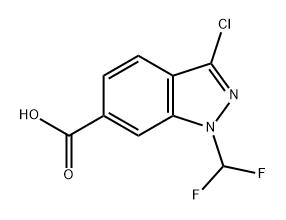 1H-Indazole-6-carboxylic acid, 3-chloro-1-(difluoromethyl)- Structure