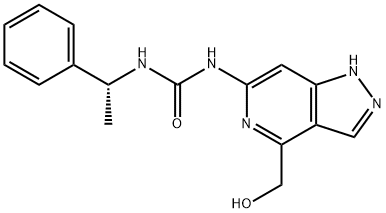 Urea, N-[4-(hydroxymethyl)-1H-pyrazolo[4,3-c]pyridin-6-yl]-N'-[(1R)-1-phenylethyl]- Structure