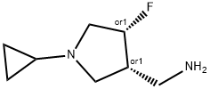 3-Pyrrolidinemethanamine, N-cyclopropyl-4-fluoro-, (3R,4R)-rel- 구조식 이미지