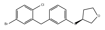 Furan, 3-[3-[(5-bromo-2-chlorophenyl)methyl]phenoxy]tetrahydro-, (3S)- Structure