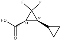[1,1'-Bicyclopropyl]-2-carboxylic acid, 3,3-difluoro-, (1R,2S)-rel- Structure