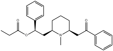 Ethanone, 2-[(2S,6R)-1-methyl-6-[(2R)-2-(1-oxopropoxy)-2-phenylethyl]-2-piperidinyl]-1-phenyl- Structure