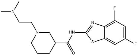 3-Piperidinecarboxamide, N-(4,6-difluoro-2-benzothiazolyl)-1-[2-(dimethylamino)ethyl]- Structure
