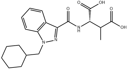 Aspartic acid, N-[[1-(cyclohexylmethyl)-1H-indazol-3-yl]carbonyl]-3-methyl- Structure