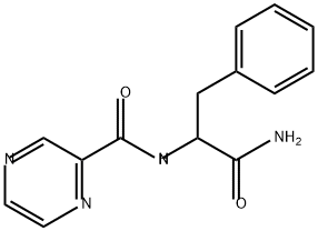 2-Pyrazinecarboxamide, N-[2-amino-2-oxo-1-(phenylmethyl)ethyl]- Structure