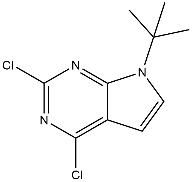 7-(tert-butyl)-2,4-dichloro-7H-pyrrolo[2,3-d]pyrimidine Structure