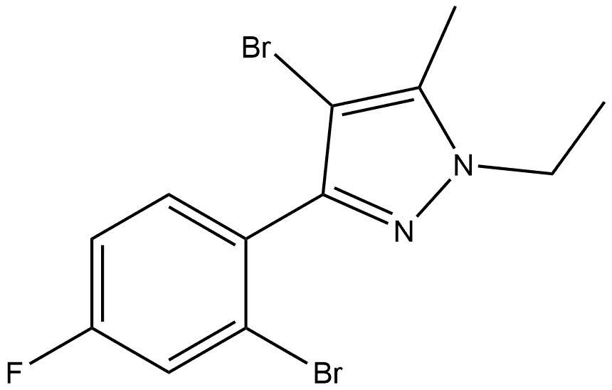 4-Bromo-3-(2-bromo-4-fluorophenyl)-1-ethyl-5-methyl-1H-pyrazole Structure