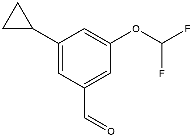 3-Cyclopropyl-5-(difluoromethoxy)benzaldehyde Structure