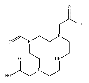 1,4,7,10-Tetraazacyclododecane-1,7-diacetic acid, 4-formyl- Structure