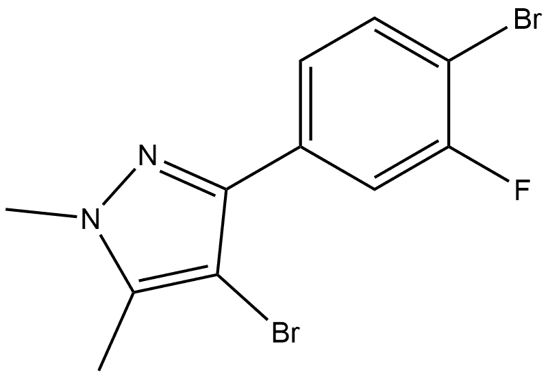 4-Bromo-3-(4-bromo-3-fluorophenyl)-1,5-dimethyl-1H-pyrazole Structure