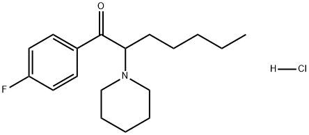 1-Heptanone, 1-(4-fluorophenyl)-2-(1-piperidinyl)-, hydrochloride (1:1) Structure