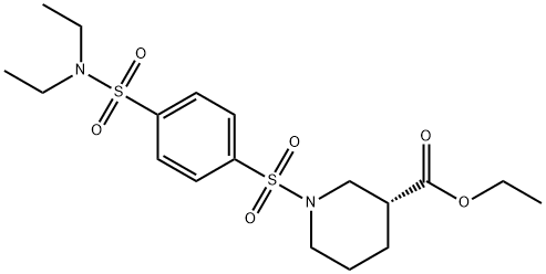 3-Piperidinecarboxylic acid, 1-[[4-[(diethylamino)sulfonyl]phenyl]sulfonyl]-, ethyl ester, (3R)- Structure