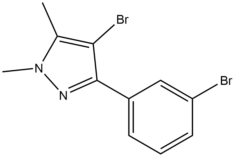 4-Bromo-3-(3-bromophenyl)-1,5-dimethyl-1H-pyrazole Structure