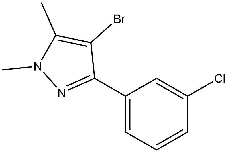 4-Bromo-3-(3-chlorophenyl)-1,5-dimethyl-1H-pyrazole Structure