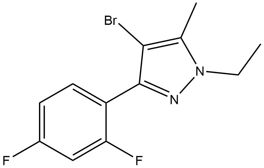 4-Bromo-3-(2,4-difluorophenyl)-1-ethyl-5-methyl-1H-pyrazole Structure