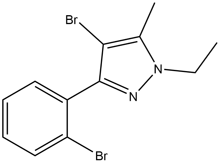 4-Bromo-3-(2-bromophenyl)-1-ethyl-5-methyl-1H-pyrazole Structure