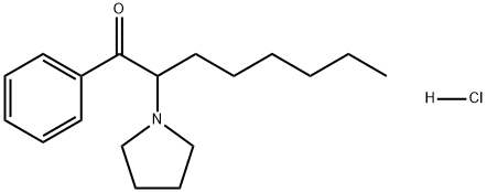 1-Octanone, 1-phenyl-2-(1-pyrrolidinyl)-, hydrochloride (1:1) Structure