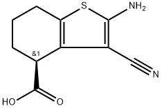 Benzo[b]thiophene-4-carboxylic acid, 2-amino-3-cyano-4,5,6,7-tetrahydro-, (4S)- Structure