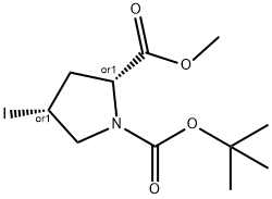 1,2-Pyrrolidinedicarboxylic acid, 4-iodo-, 1-(1,1-dimethylethyl) 2-methyl ester, (2R,4R)-rel- Structure