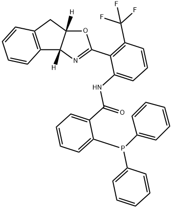 Benzamide, N-[2-[(3aR,8aS)-3a,8a-dihydro-8H-indeno[1,2-d]oxazol-2-yl]-3-(trifluoromethyl)phenyl]-2-(diphenylphosphino)- Structure