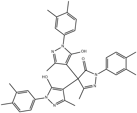 3H-Pyrazol-3-one, 2-(3,4-dimethylphenyl)-4,4-bis[1-(3,4-dimethylphenyl)-5-hydroxy-3-methyl-1H-pyrazol-4-yl]-2,4-dihydro-5-methyl- 구조식 이미지