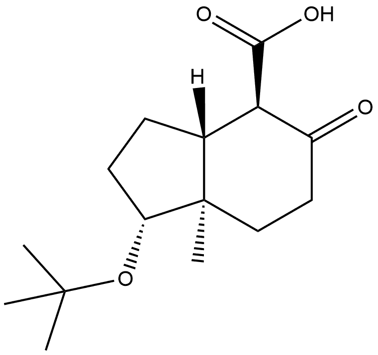 (1R,4R,7aR)-1-(tert-butoxy)-7a-methyl-5-oxooctahydro-1H-indene-4-carboxylic acid 구조식 이미지