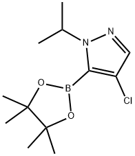 1H-Pyrazole, 4-chloro-1-(1-methylethyl)-5-(4,4,5,5-tetramethyl-1,3,2-dioxaborolan-2-yl)- Structure