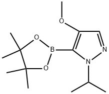 1H-Pyrazole, 4-methoxy-1-(1-methylethyl)-5-(4,4,5,5-tetramethyl-1,3,2-dioxaborolan-2-yl)- Structure