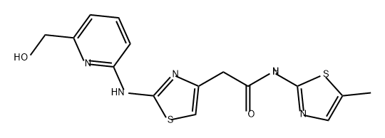 4-Thiazoleacetamide, 2-[[6-(hydroxymethyl)-2-pyridinyl]amino]-N-(5-methyl-2-thiazolyl)- Structure