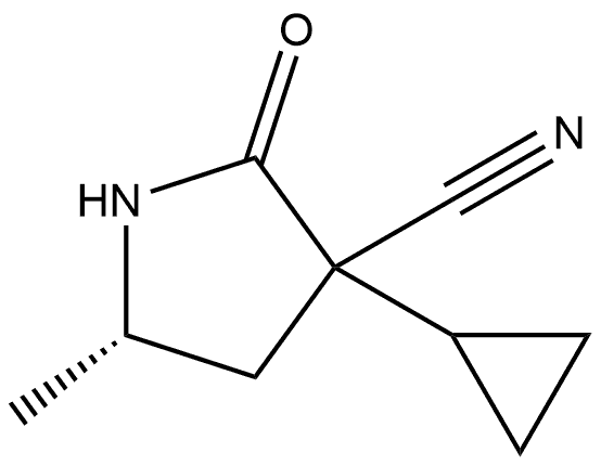 (5S)-3-cyclopropyl-5-methyl-2-oxo-pyrrolidine-3-carbonitrile 구조식 이미지
