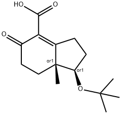 1H-Indene-4-carboxylic acid, 1-(1,1-dimethylethoxy)-2,3,5,6,7,7a-hexahydro-7a-methyl-5-oxo-, (1R,7aR)-rel- Structure