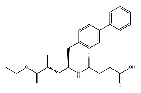 2-Pentenoic acid, 5-[1,1'-biphenyl]-4-yl-4-[(3-carboxy-1-oxopropyl)amino]-2-methyl-, 1-ethyl ester, (4R)- Structure