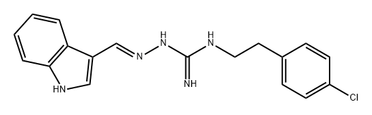 Hydrazinecarboximidamide, N-[2-(4-chlorophenyl)ethyl]-2-(1H-indol-3-ylmethylene)-, (2E)- Structure