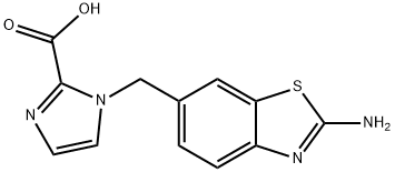 1H-Imidazole-2-carboxylic acid, 1-[(2-amino-6-benzothiazolyl)methyl]- Structure