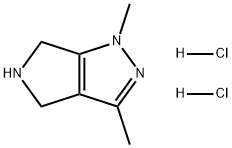 Pyrrolo[3,4-c]pyrazole, 1,4,5,6-tetrahydro-1,3-dimethyl-, hydrochloride (1:2) Structure