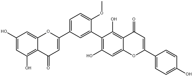 4H-1-Benzopyran-4-one, 6-[5-(5,7-dihydroxy-4-oxo-4H-1-benzopyran-2-yl)-2-methoxyphenyl]-5,7-dihydroxy-2-(4-hydroxyphenyl)- Structure