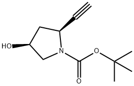 1-Pyrrolidinecarboxylic acid, 2-ethynyl-4-hydroxy-, 1,1-dimethylethyl ester, (2S,4S)- Structure